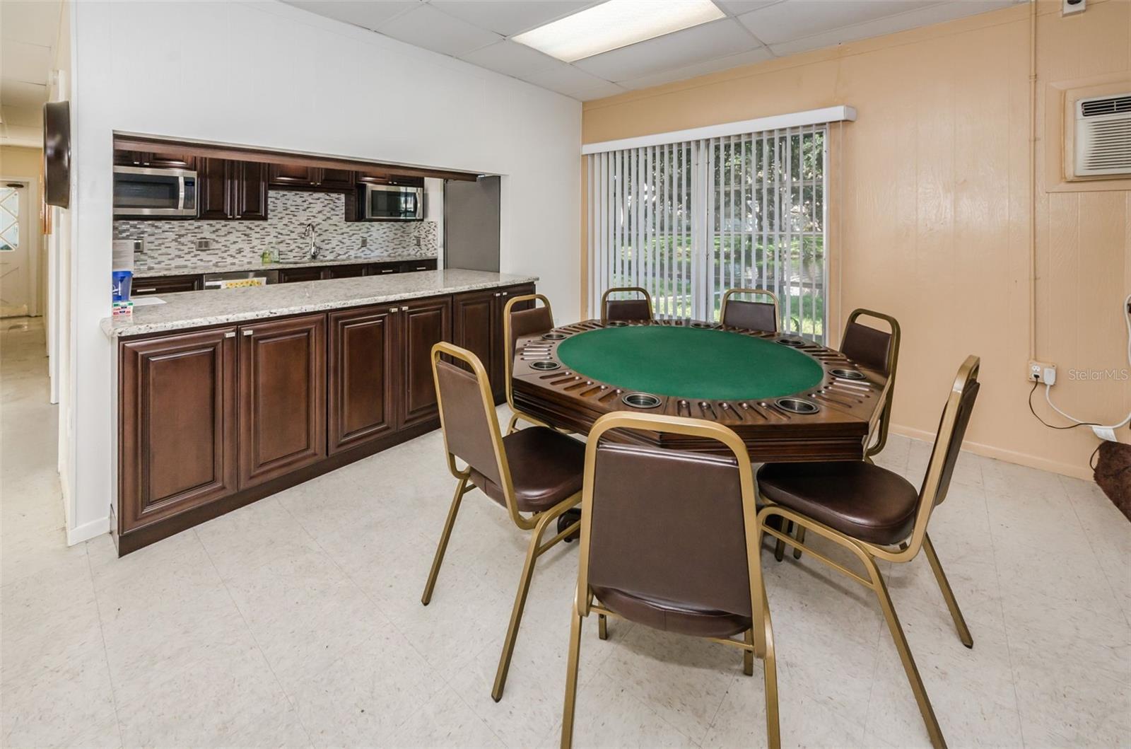 CARD TABLE IN CLUBHOUSE