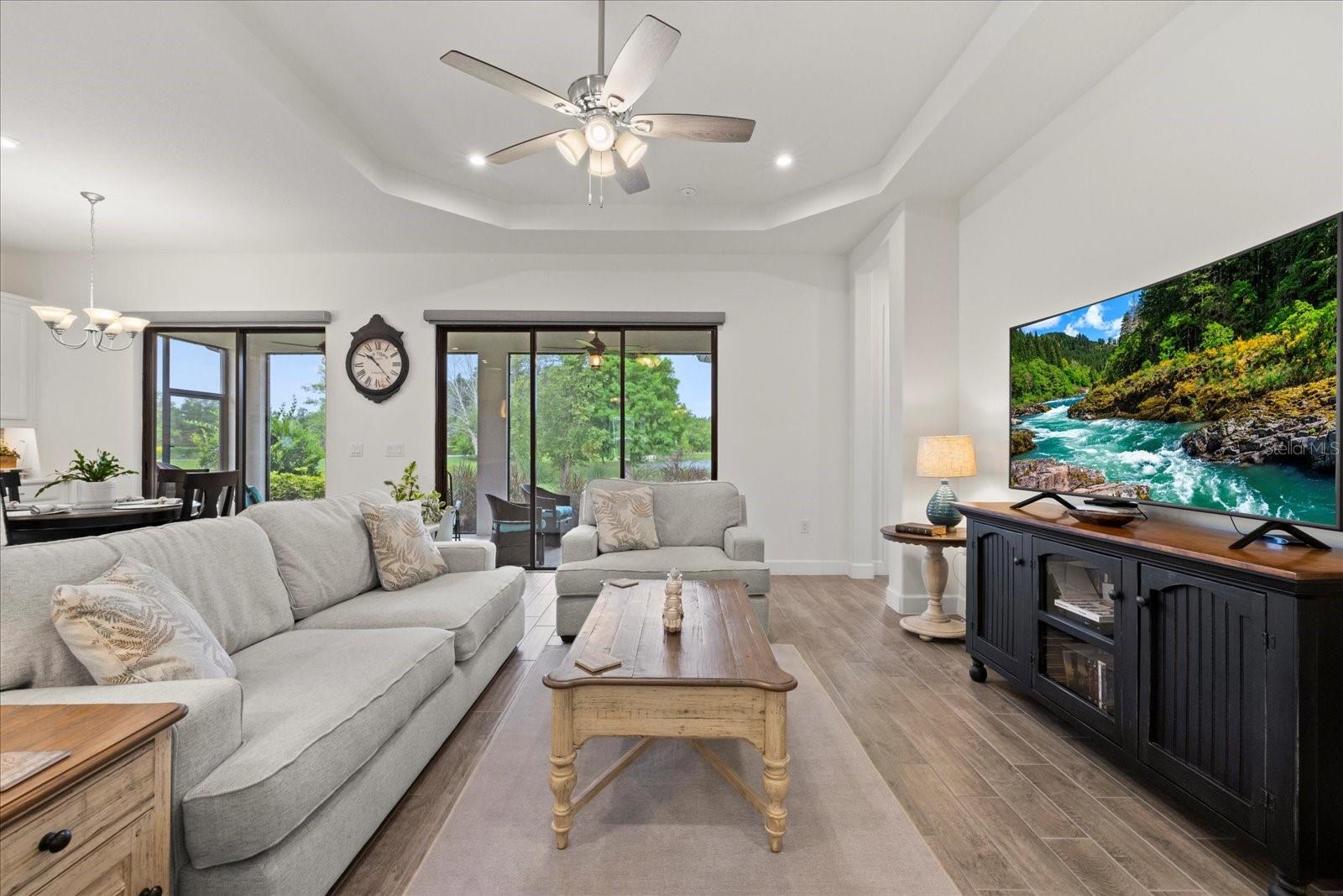 Gorgeous views through Lanai slider doors from Grand Salon
