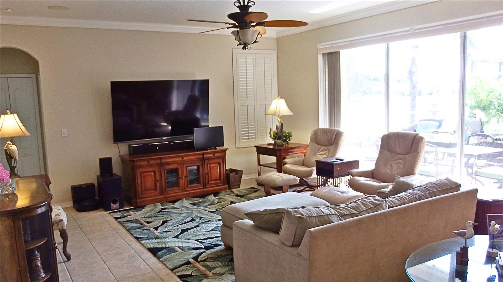 Family Room leading to screened in patio