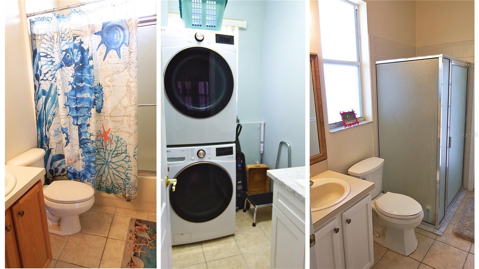 Bathrooms 2 & 3 and Laundry Room