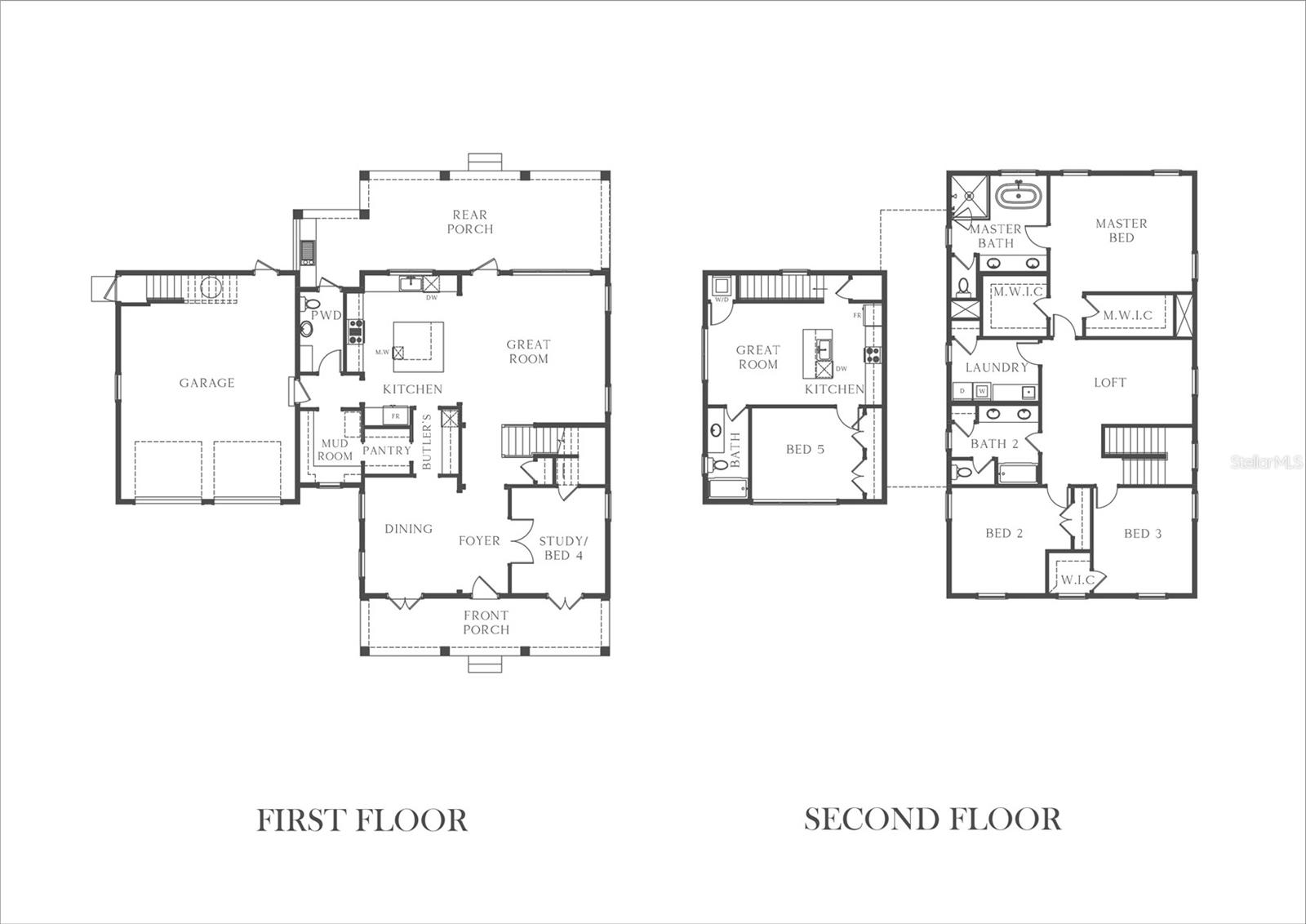 Floor plan rendering - this floor plan offers an attached garage, attached ADU and generous covered outdoor patio