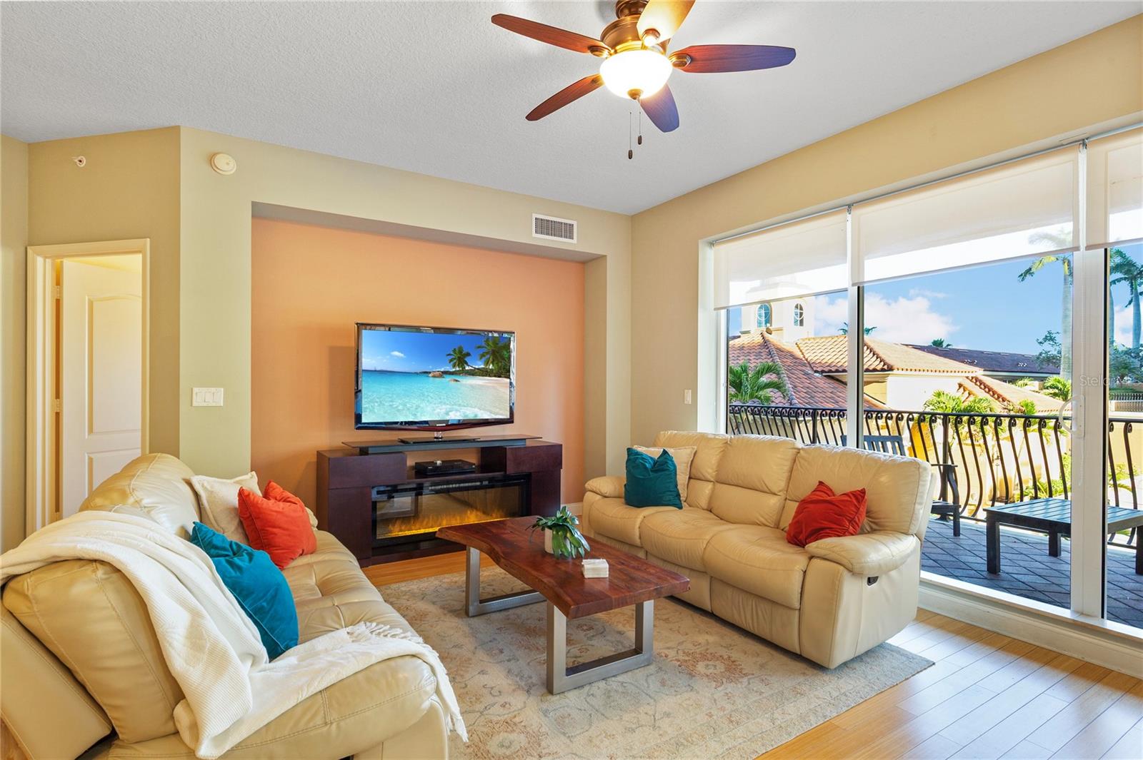 Relax in these buttery leather sofas that recline too!
