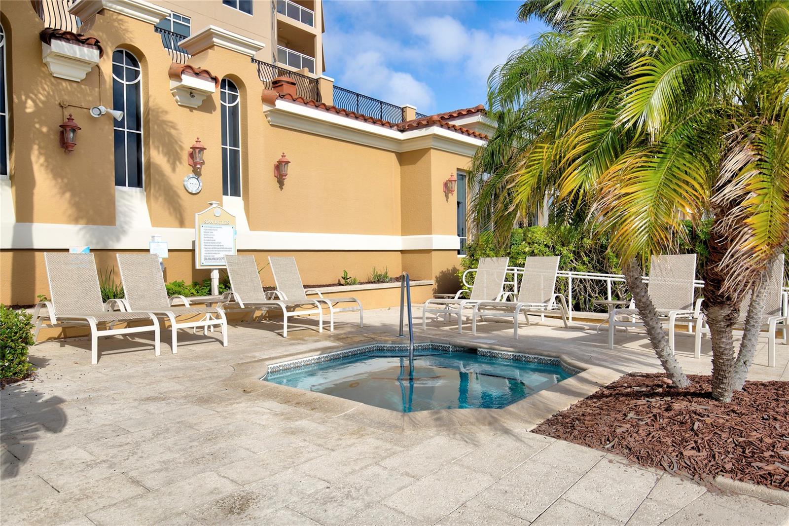 Soak away tired muscles from your Clearwater Beach walk or your workout in the fitness center next door.