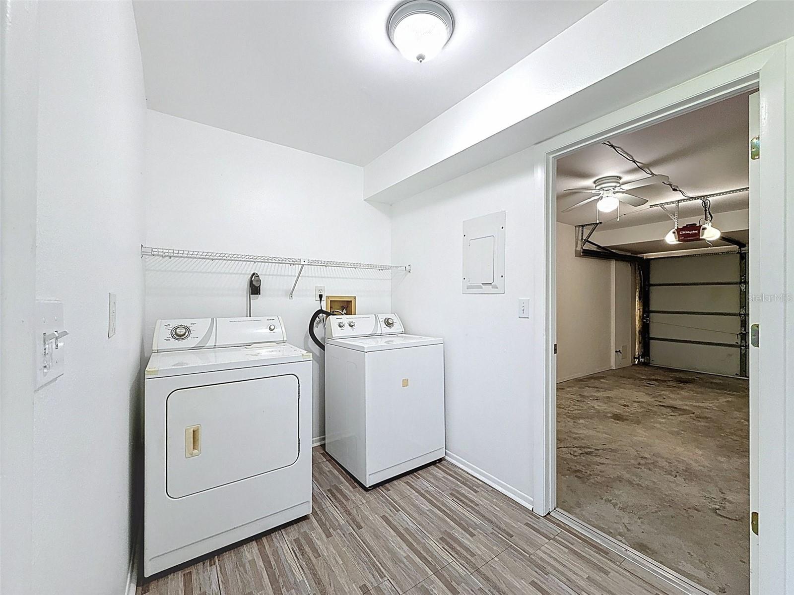 Laundry room with access to the garage