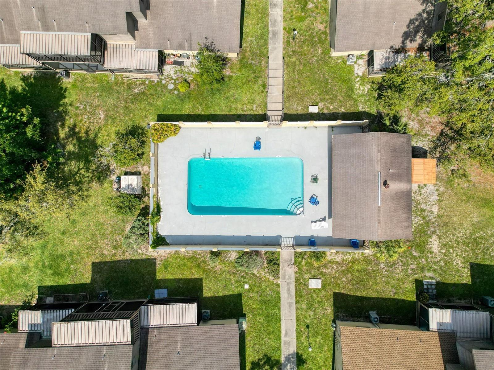 Aerial view of the community pool