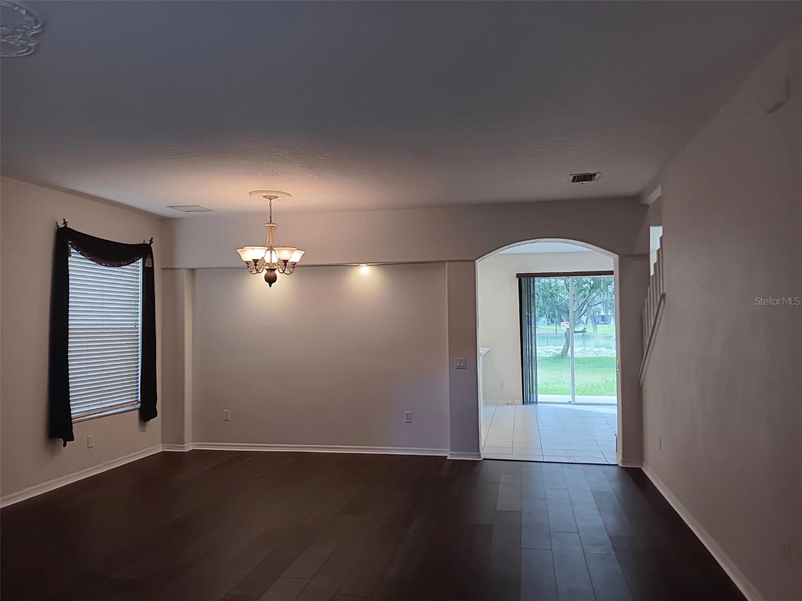 dining room with niche