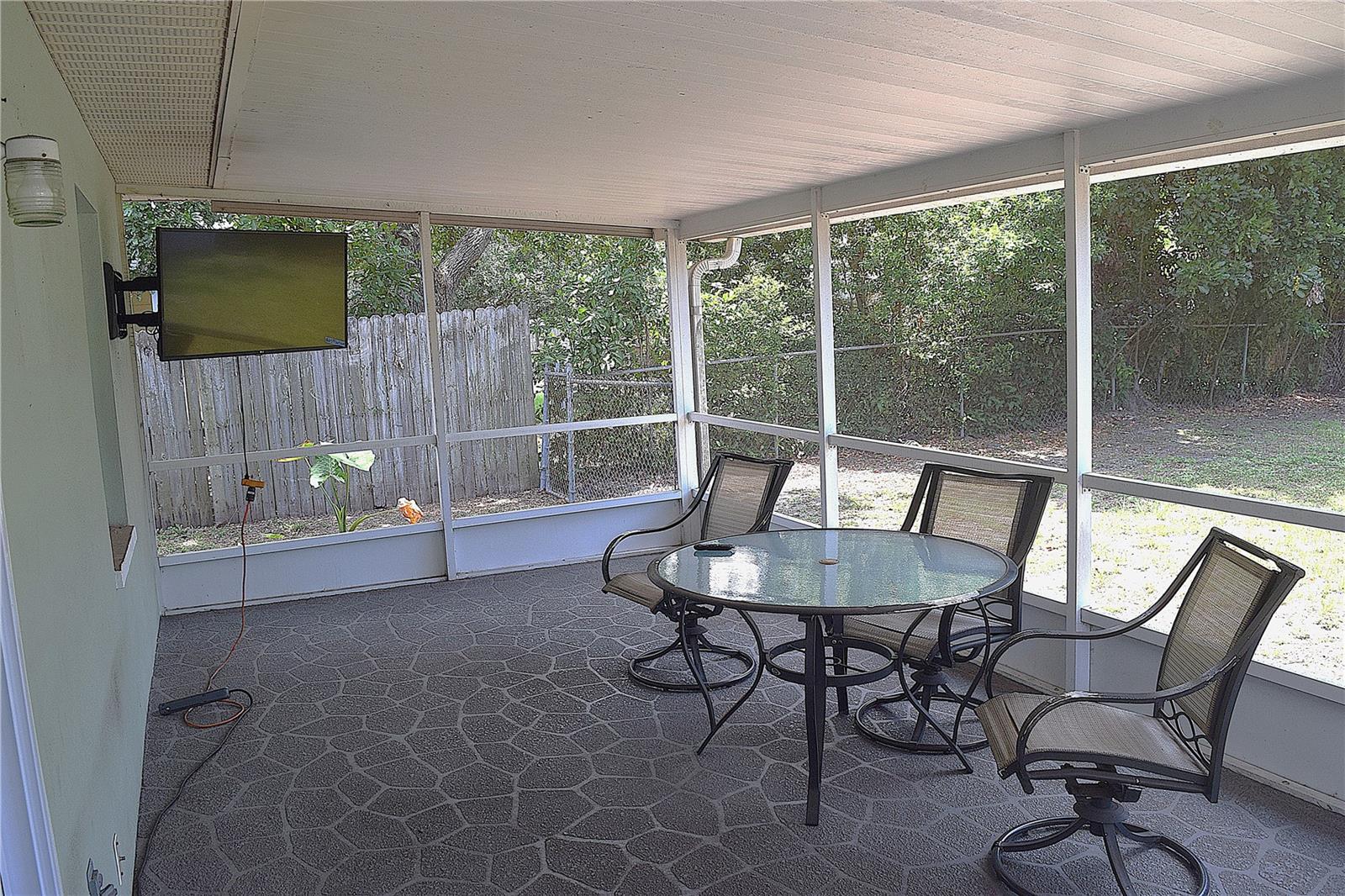 Rear screened porch