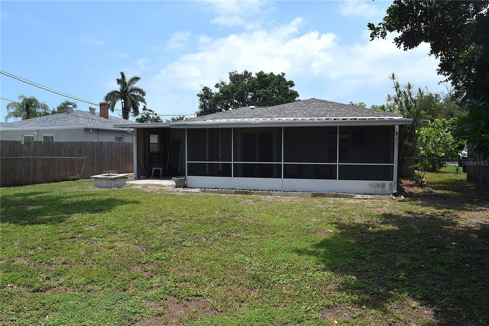 View from back yard to house
