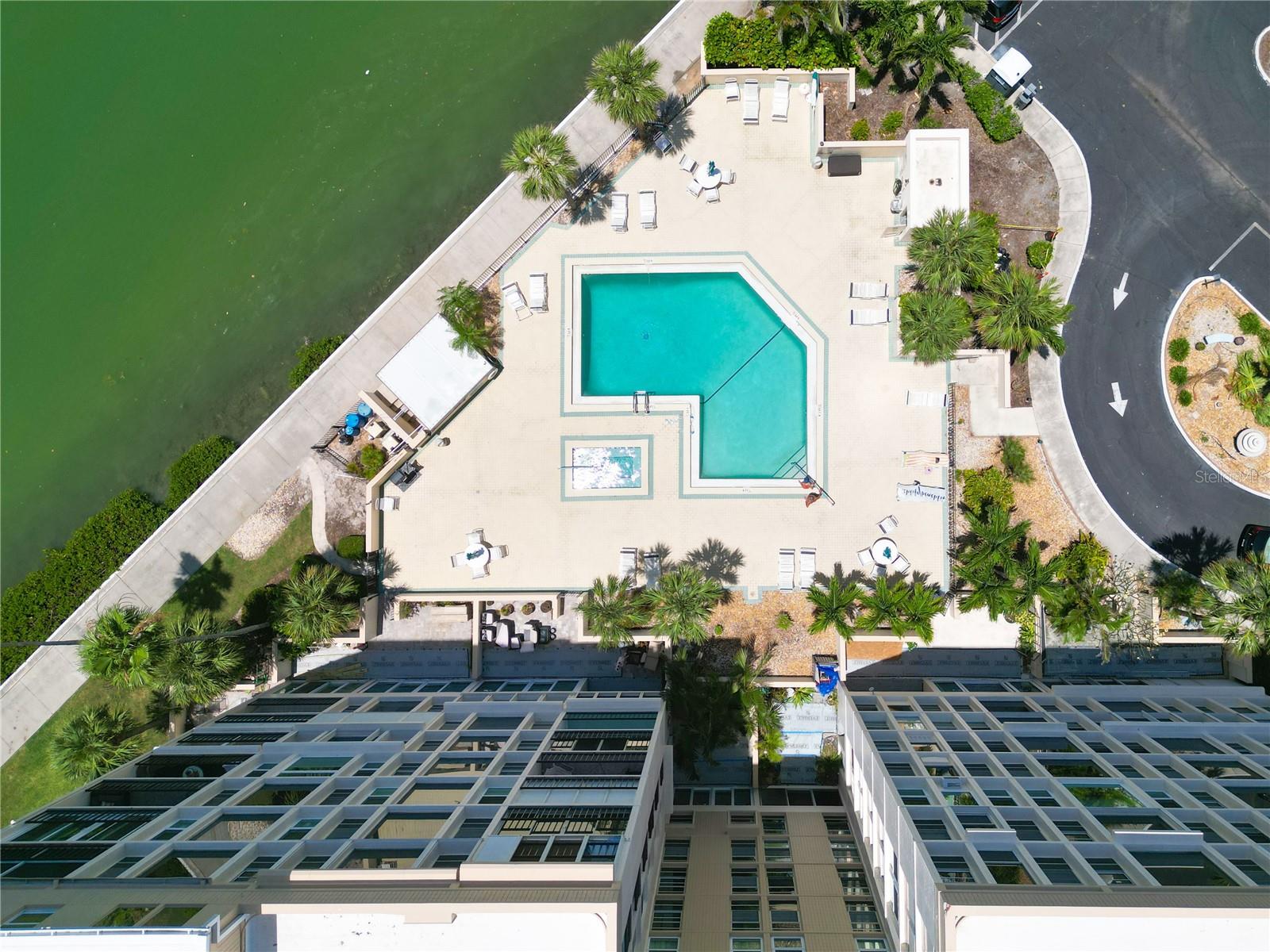 Ambassador building's pool and hot tub