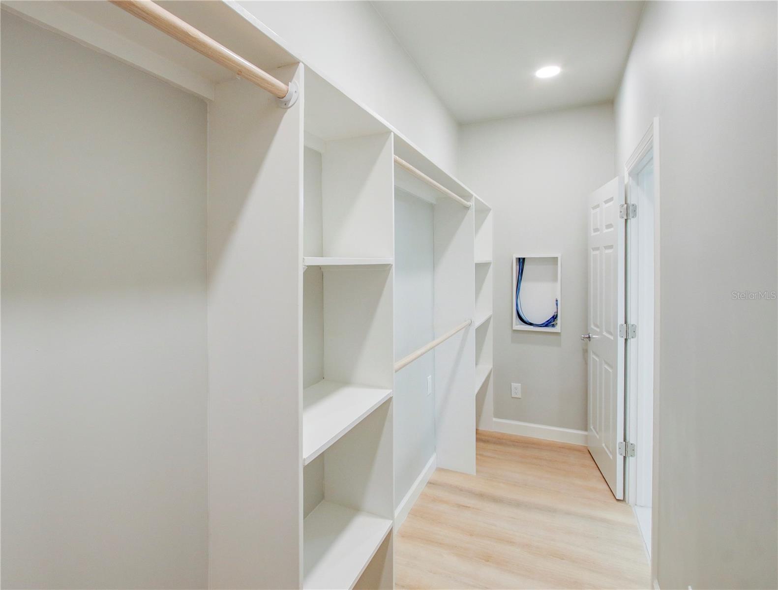 Custom closet in owner's suite