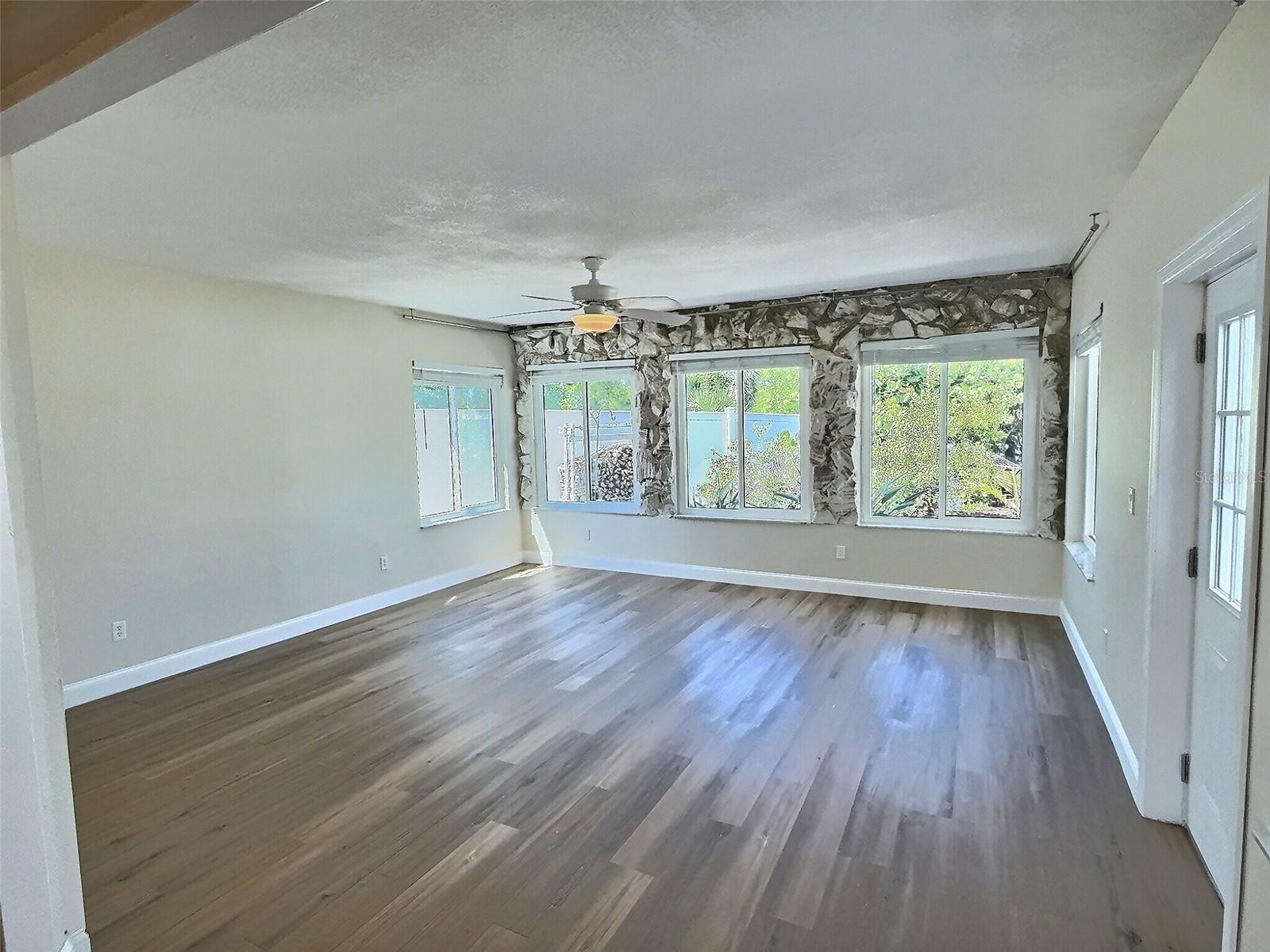 Looking from kitchen into family room.