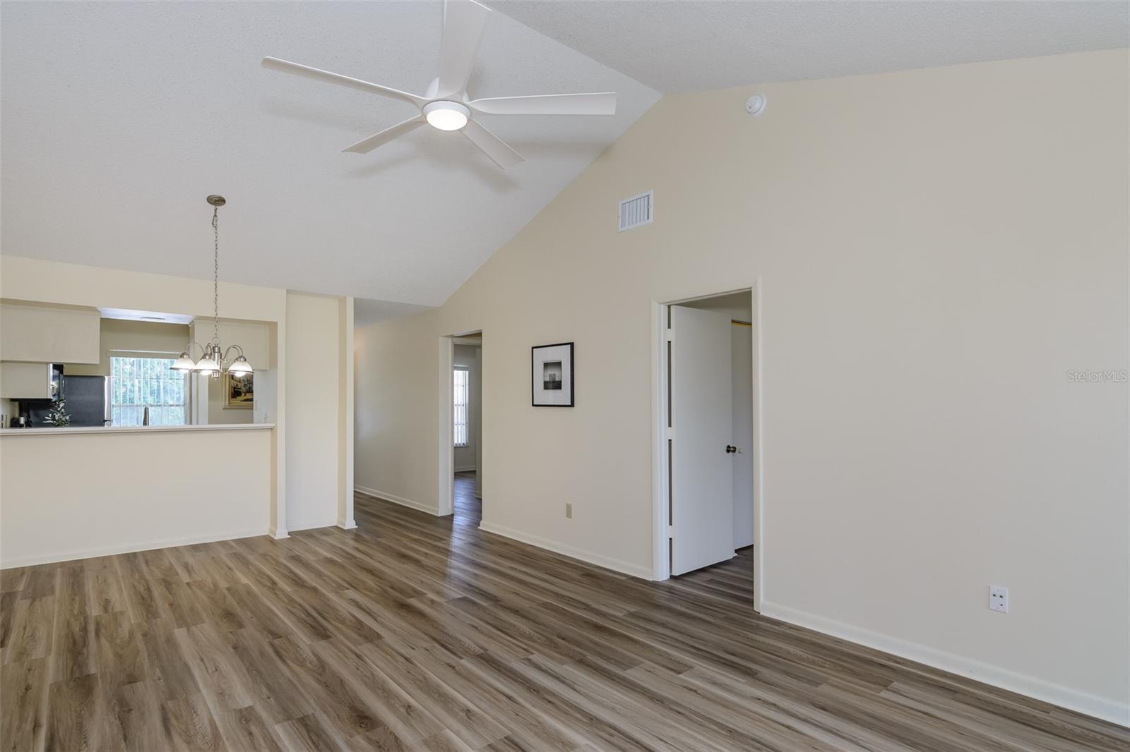Primary bedroom off of great room.