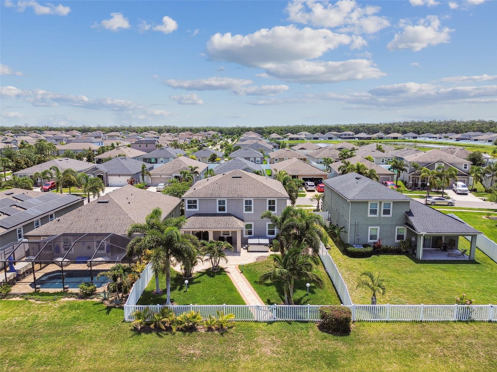 Backyard Aerial View of Home