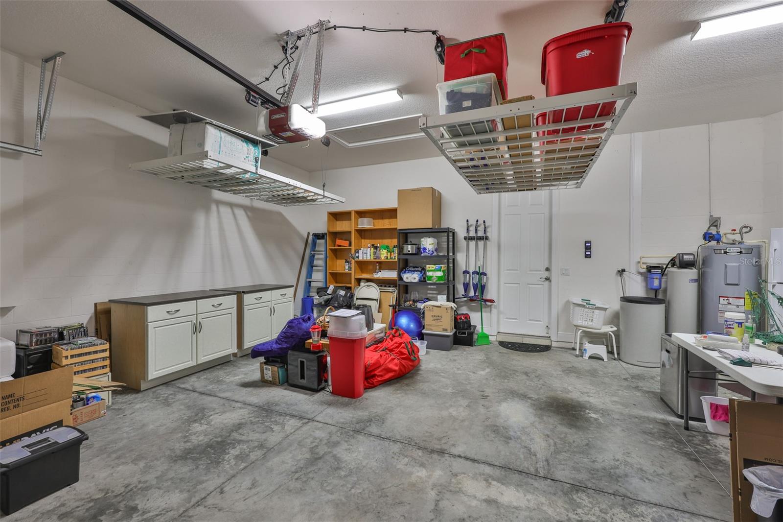 Garage showing Motorized Stg Rack in "Up" Position