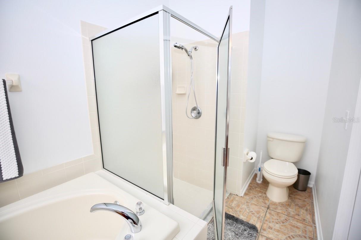 separate shower stall in primary