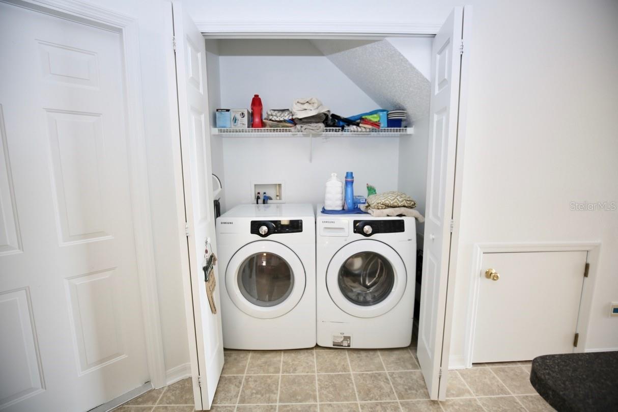 washer and dryer connections in the kitchen
