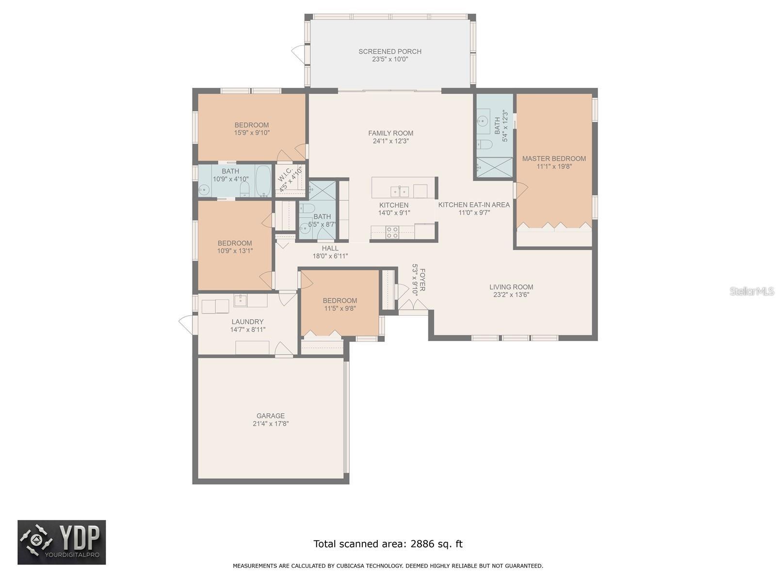 .. 4 Bedroom / 3 Bath With 2295 Sq Feet of Climate Controlled Living Area. Plus a 24 x 10 Screened in Florida Room and a Garage and we have over 3000 Sq Ft under the Roof.