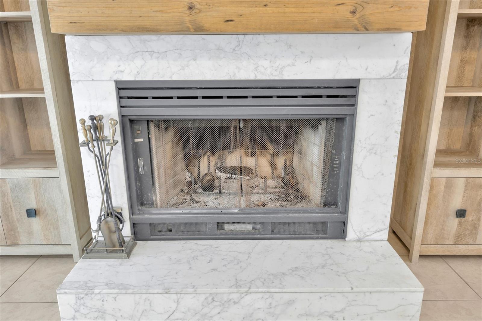 Wood Burning Fireplace (Family Room)