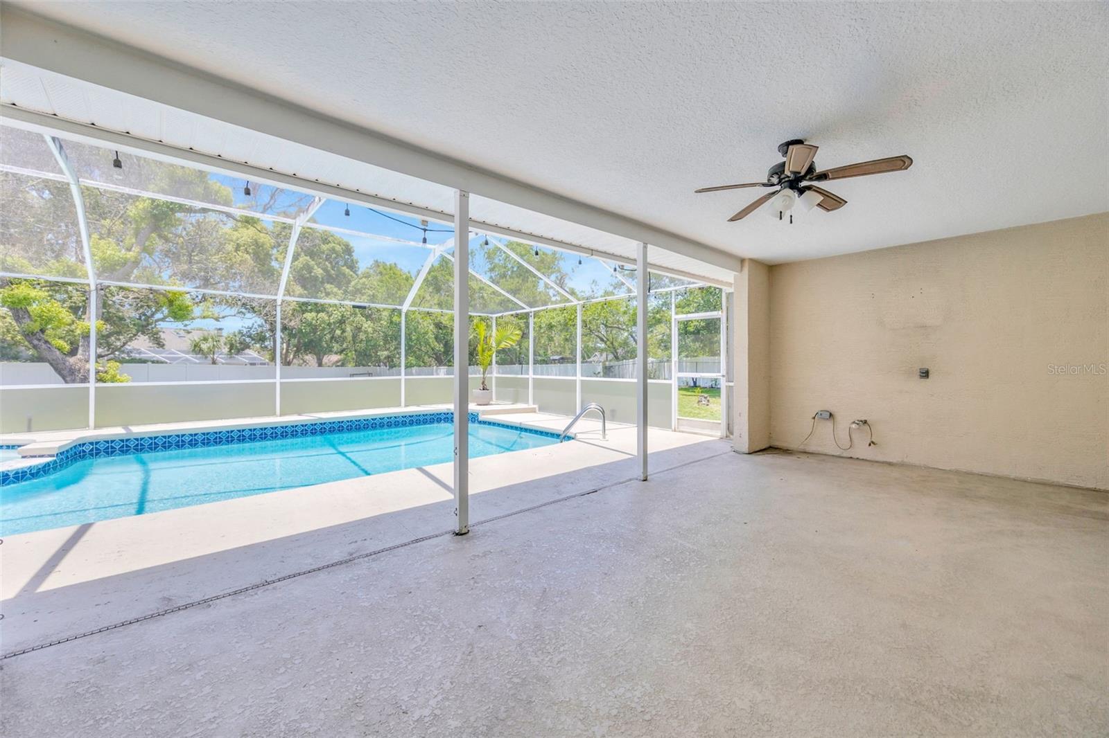 Covered Patio Overlooking Pool