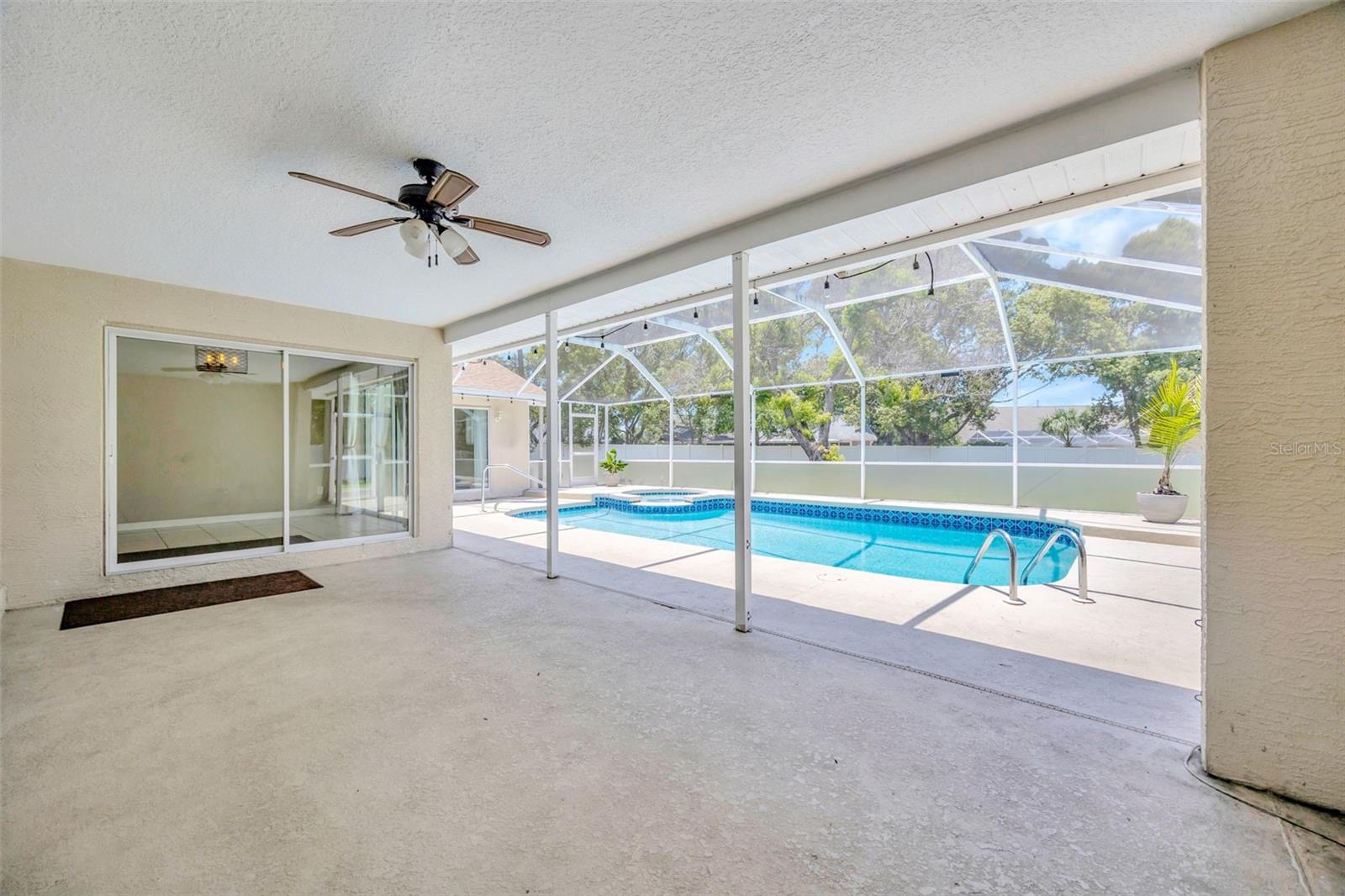 Covered Patio Overlooking Pool