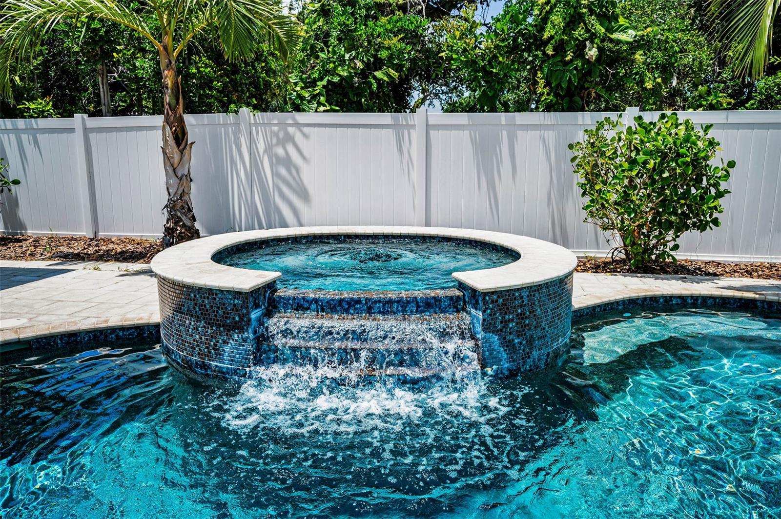 Jacuzzi with waterfall