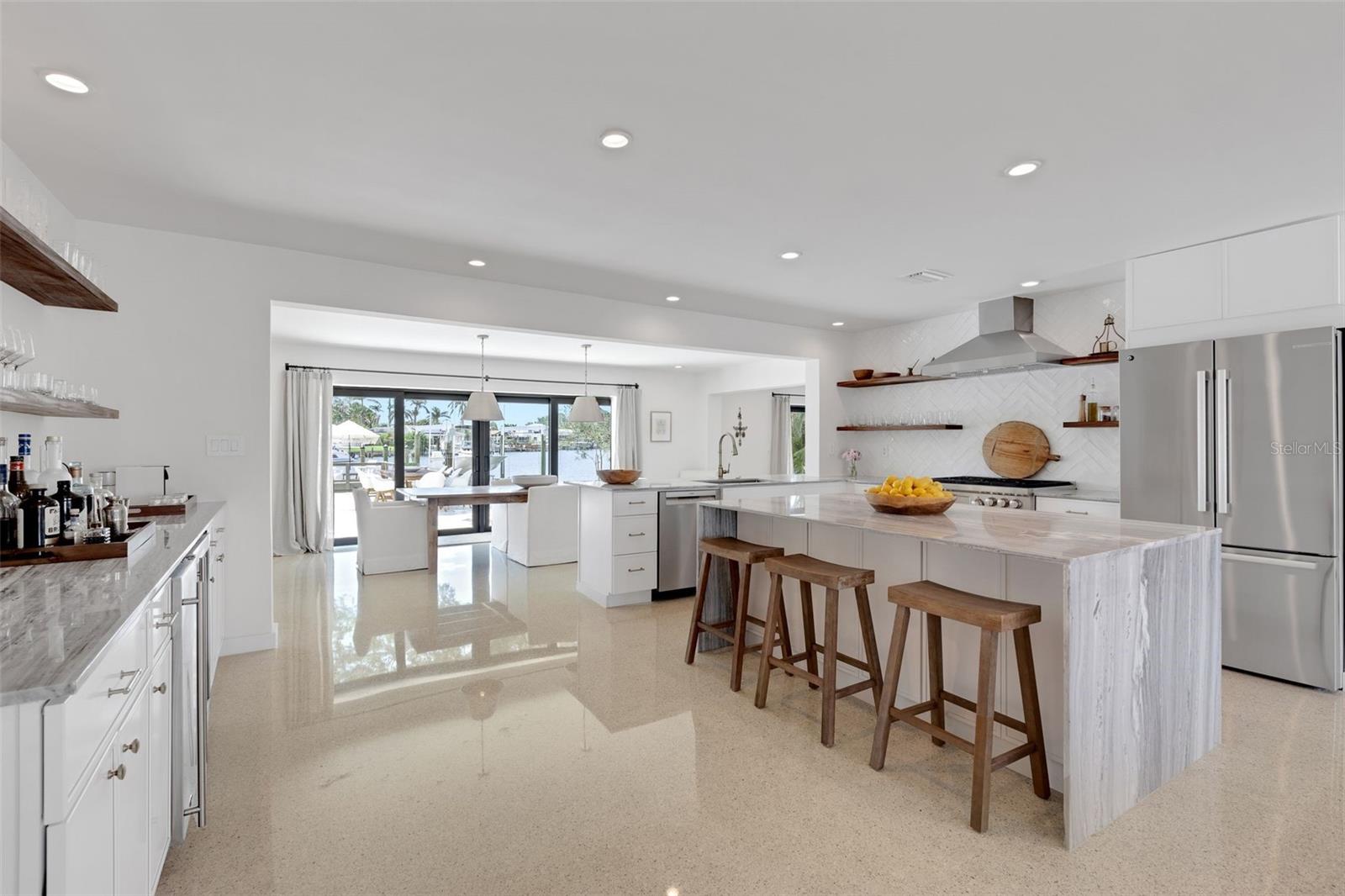 Stunning open kitchen with views to the backyard