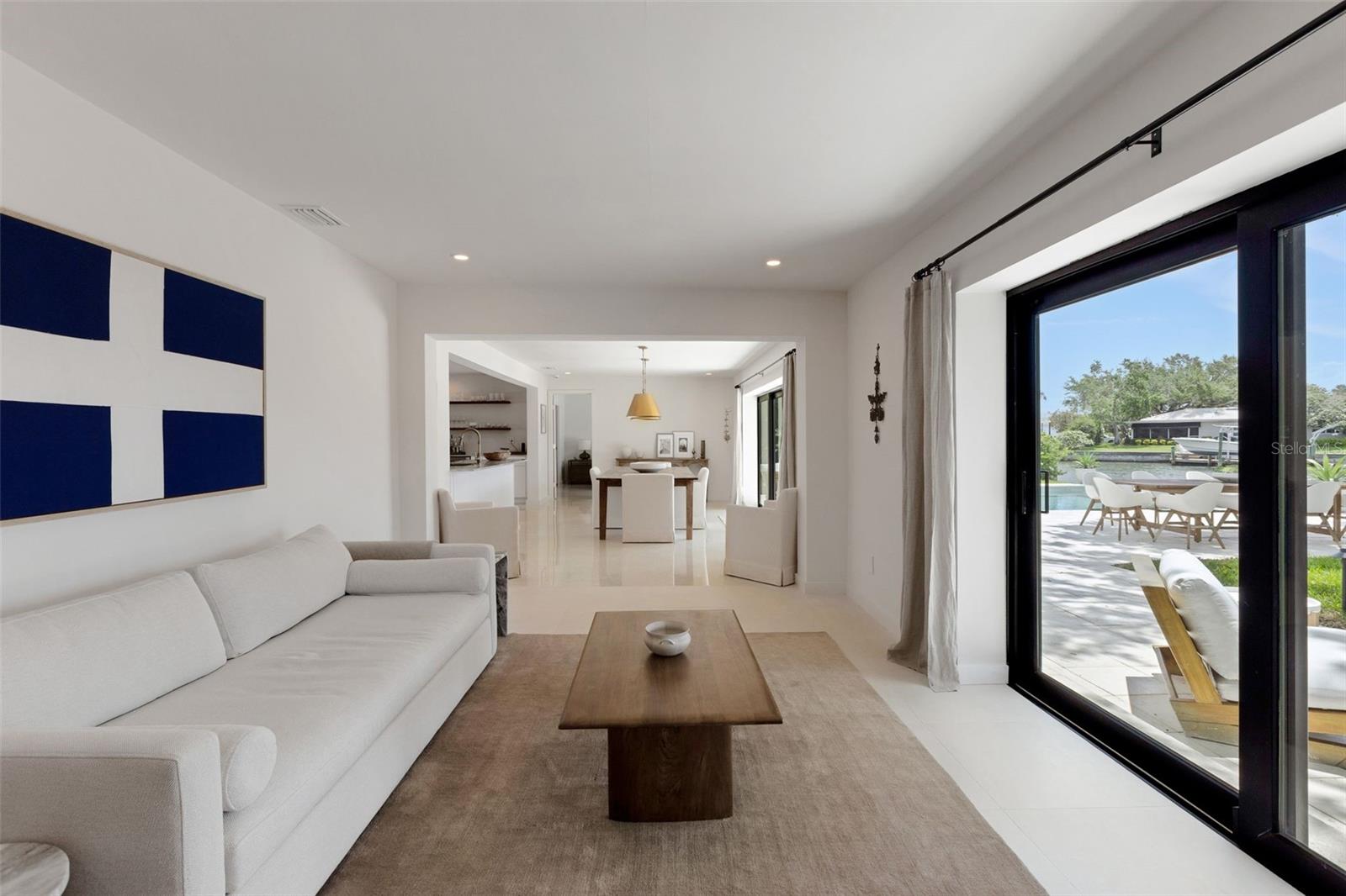 Family room with sliders that pocket!