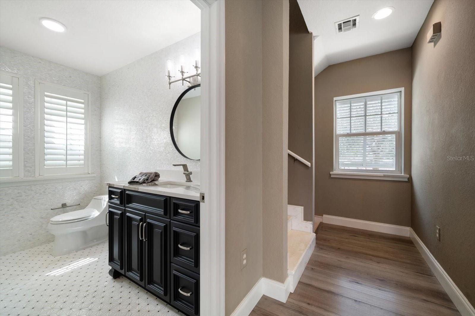 Half bath on main living level.