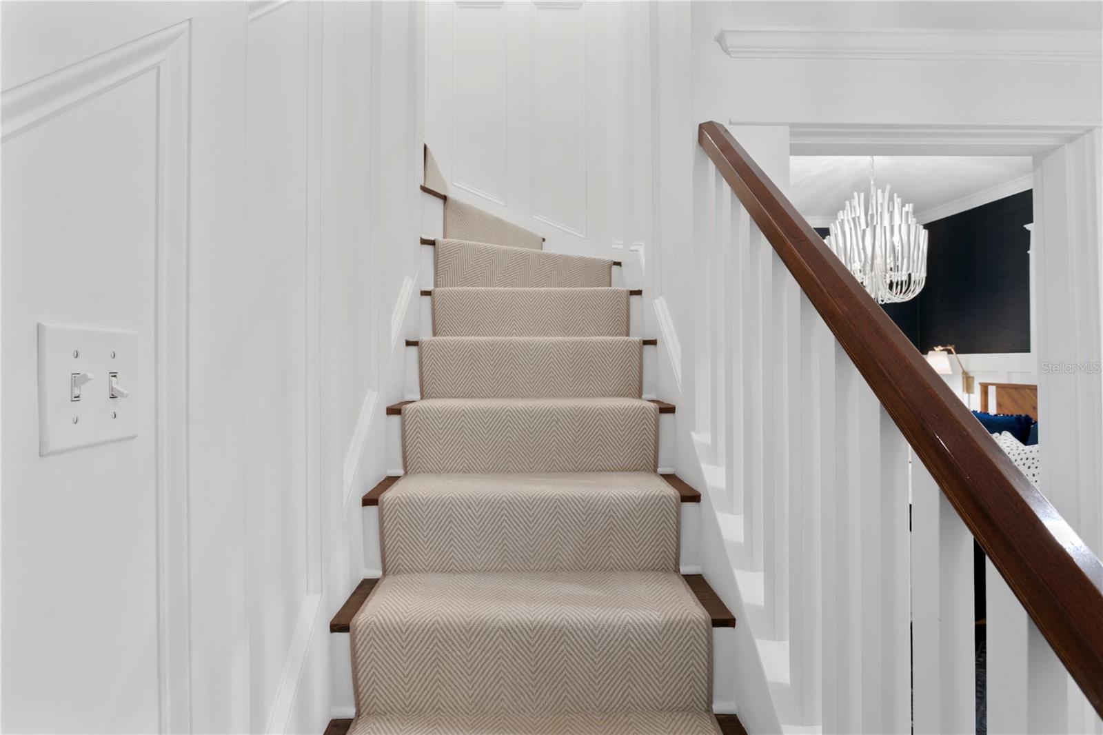 Upstairs you will find the primary retreat