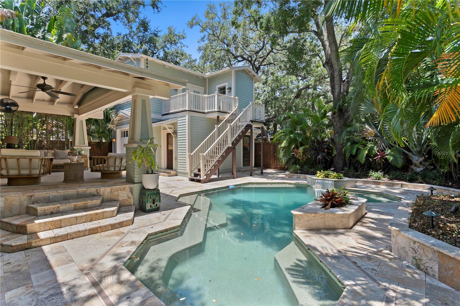 Take a dip in the heated pool