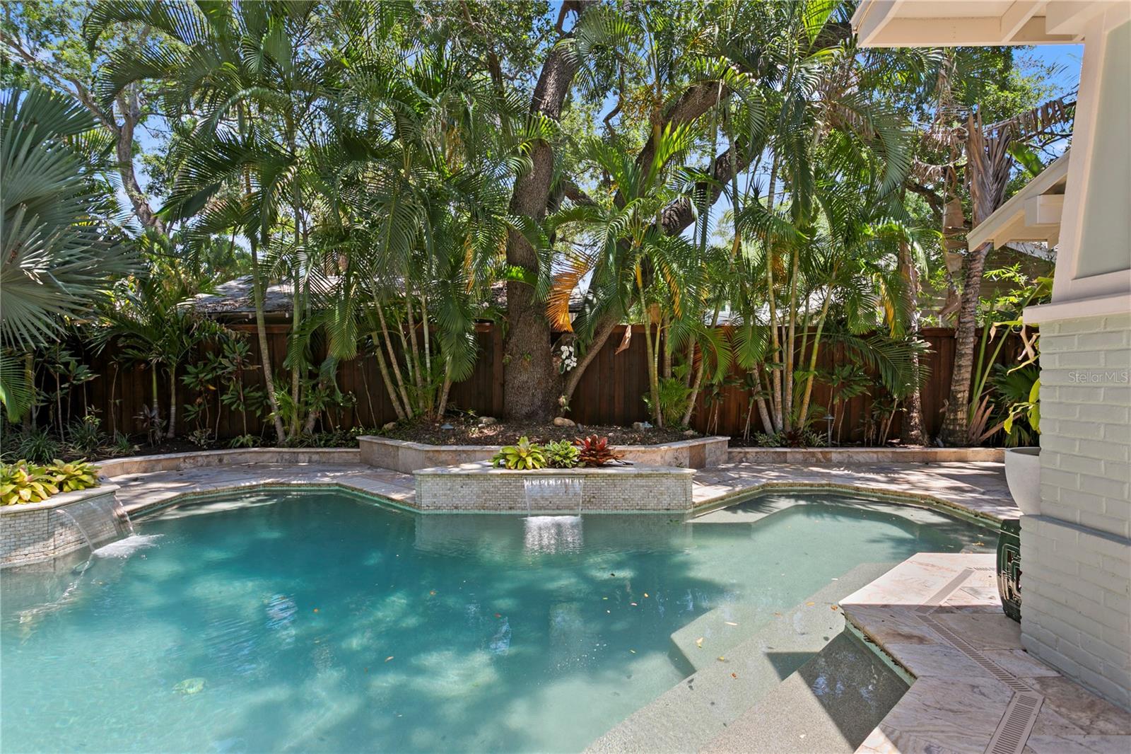 Private tropical backyard oasis