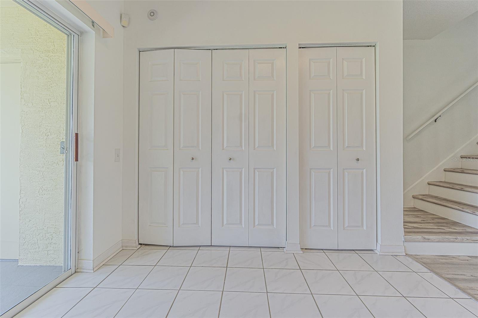 laundry closet next to kitchen
