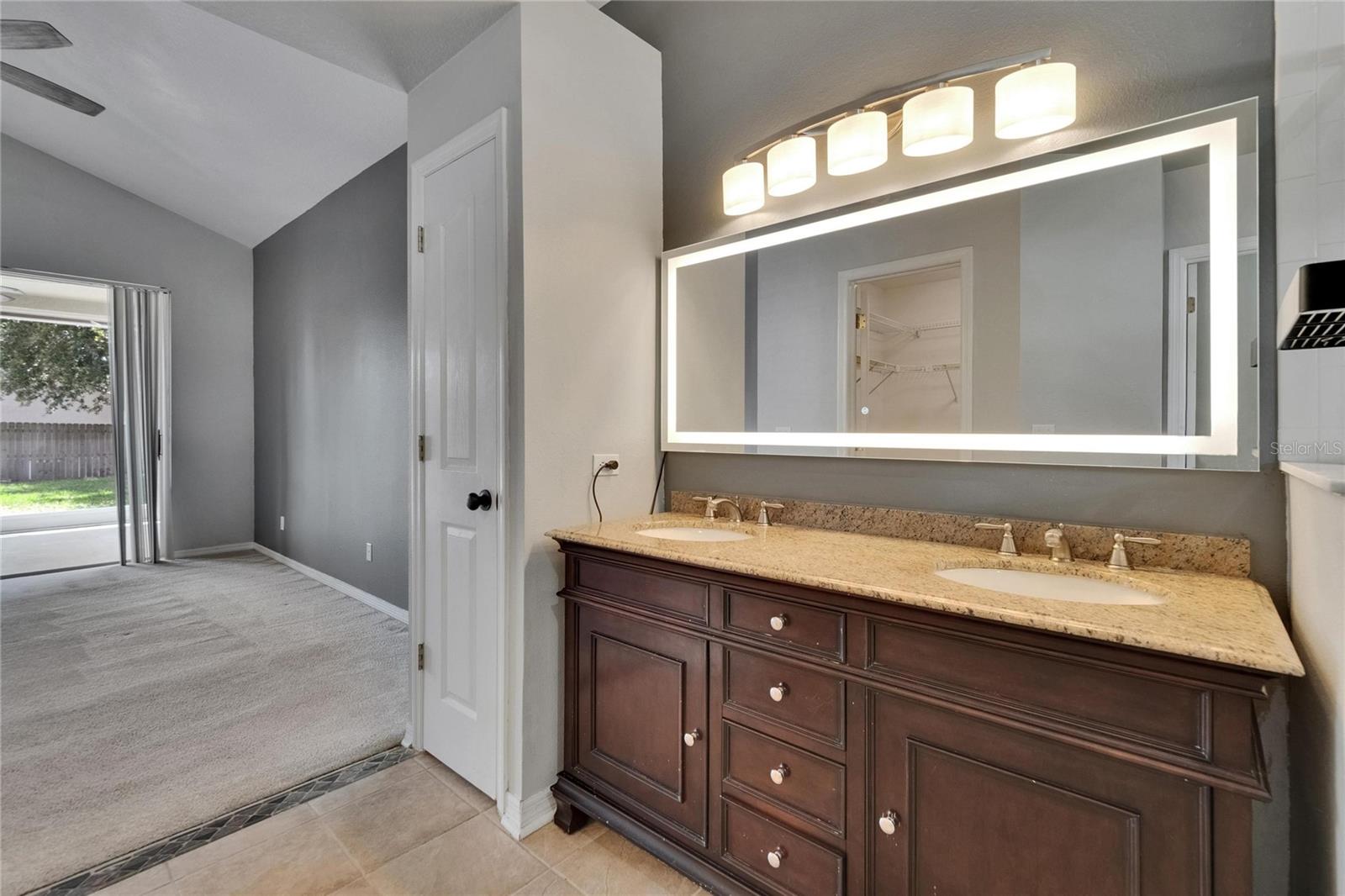 Vanity in primary bathroom