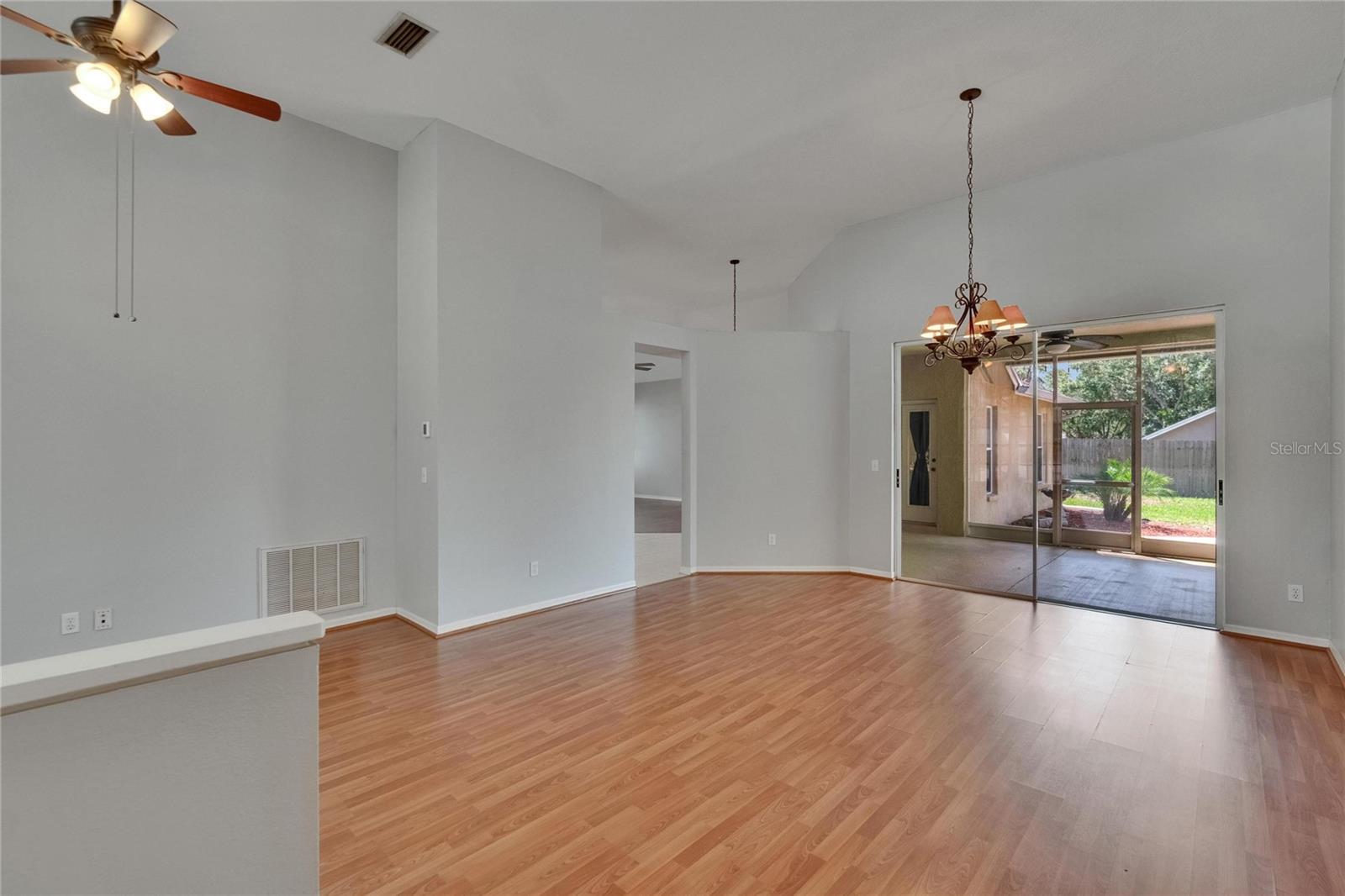 Foyer looking into Dining and Living Room