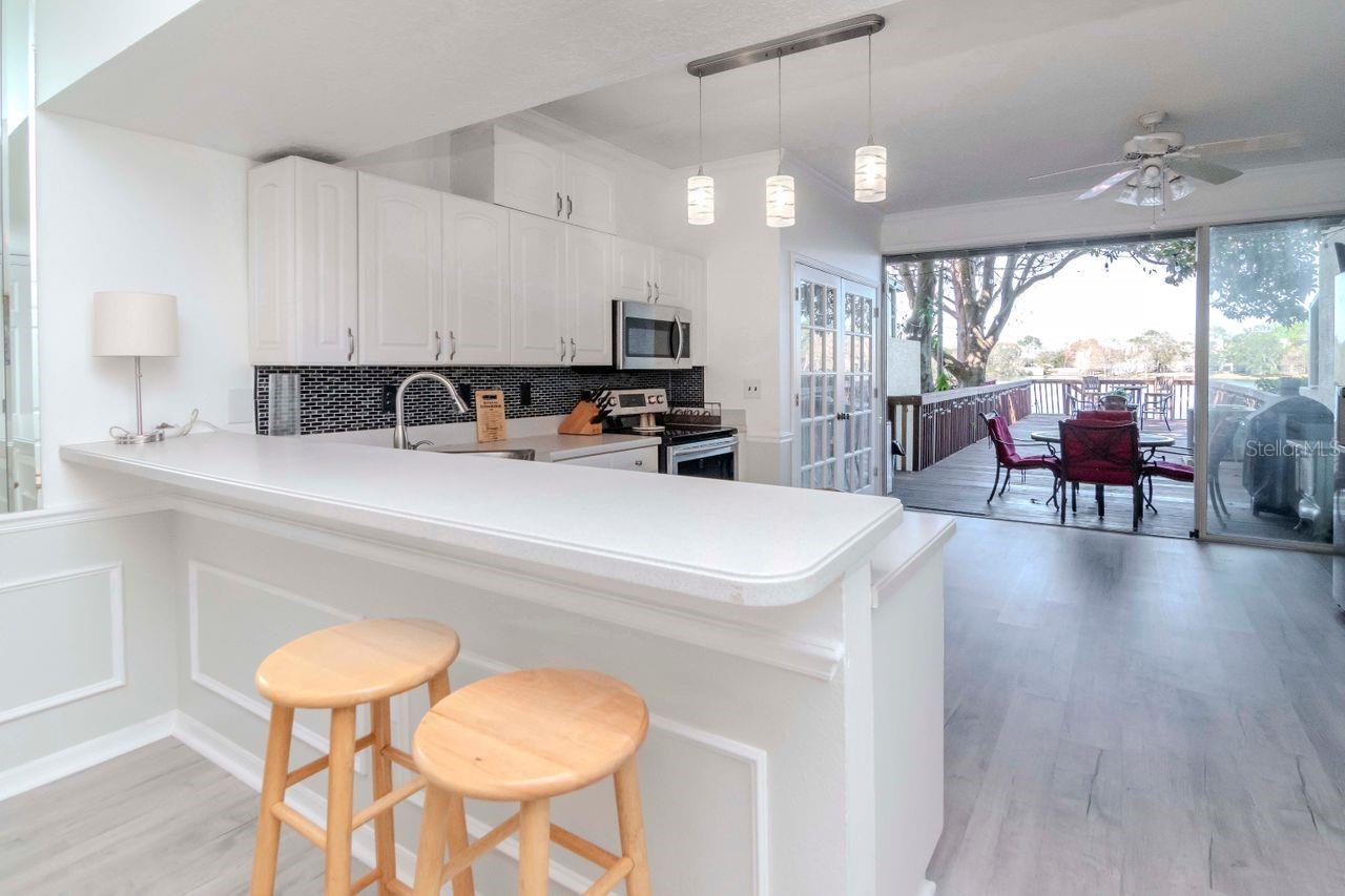 Breakfast bar in dining area.
