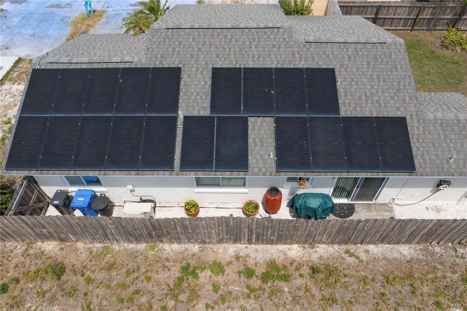 Solar panels on back of house