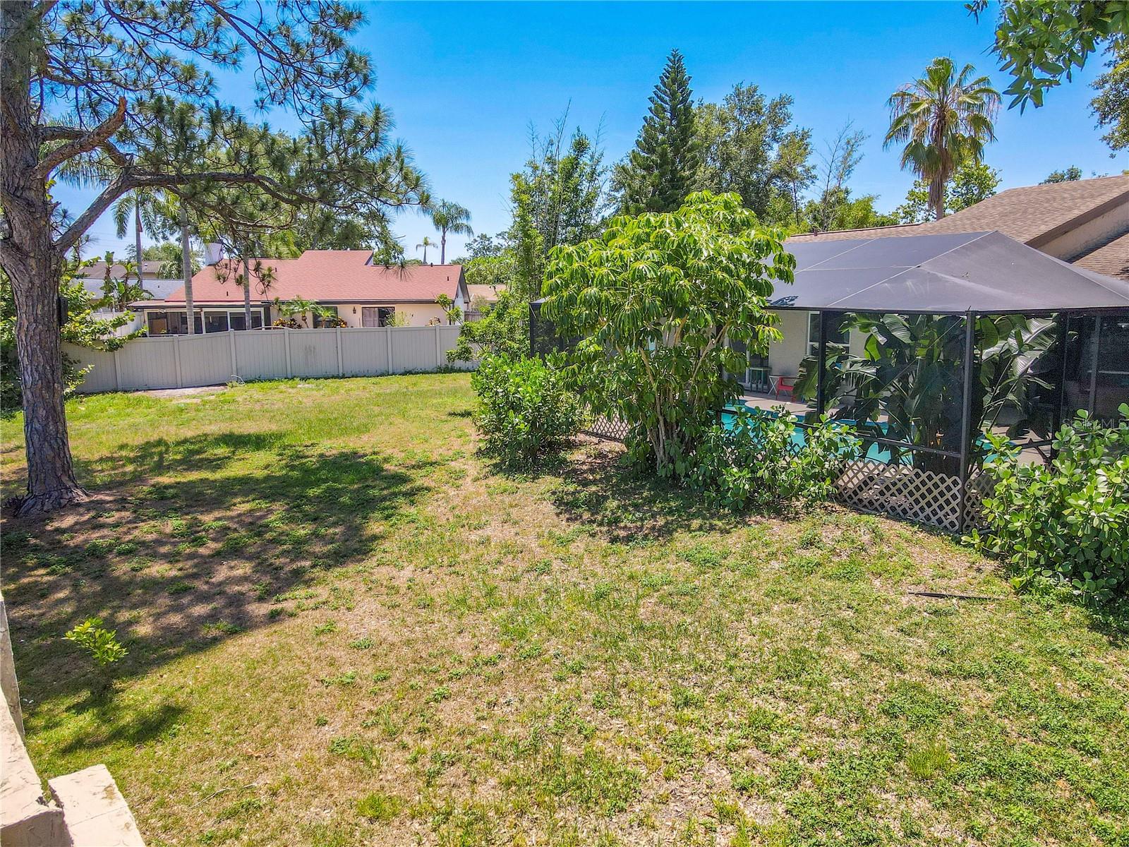 Fenced in backyard