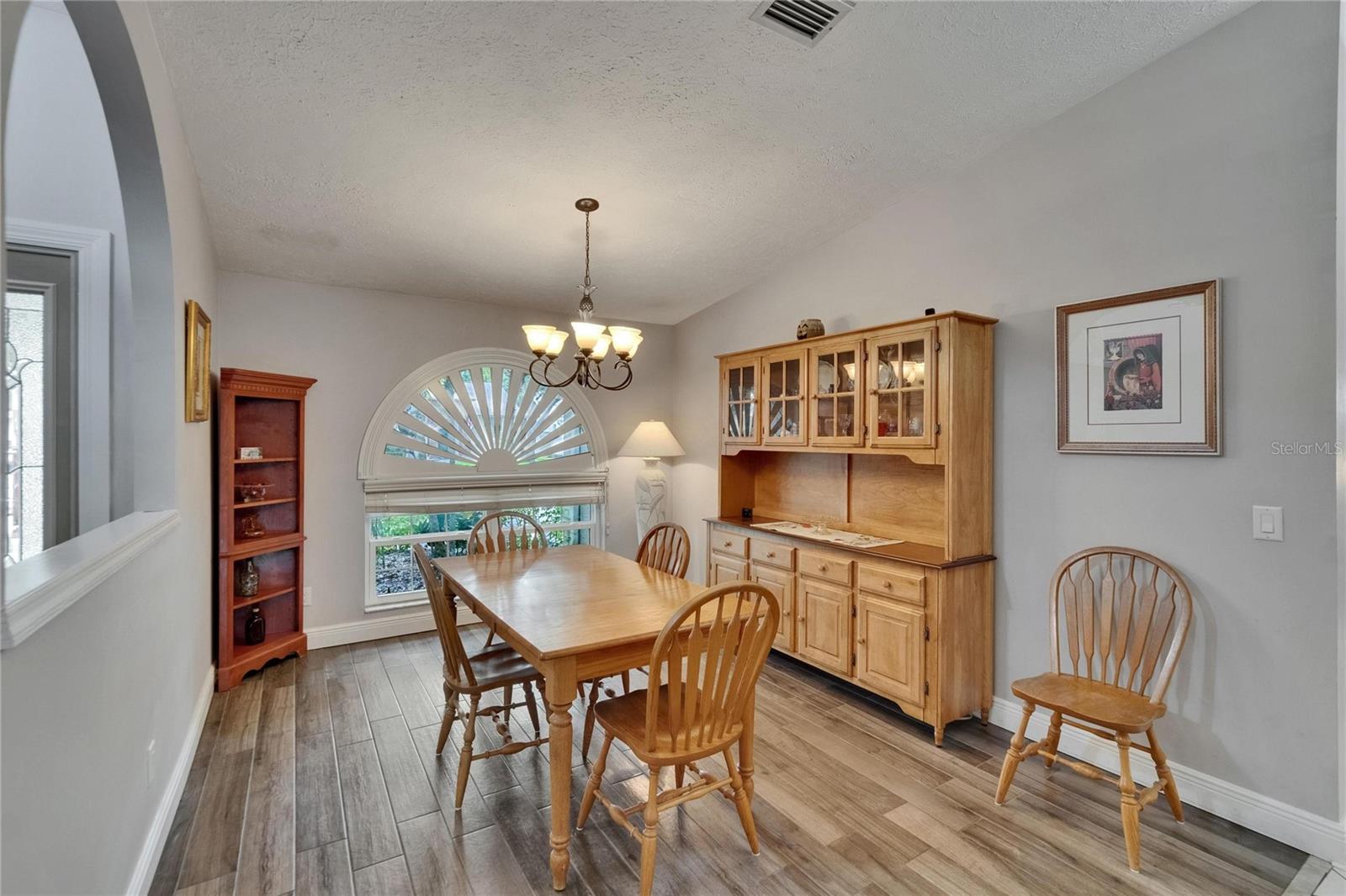 Dining room and wood look tile