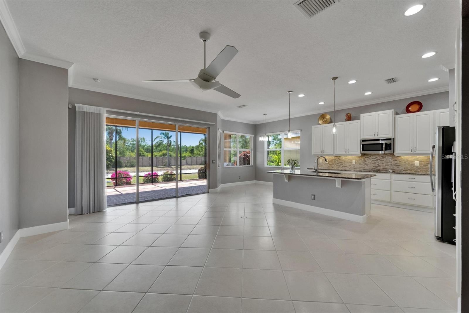 18 inch Mohawk tile diagonally throughout most of the home