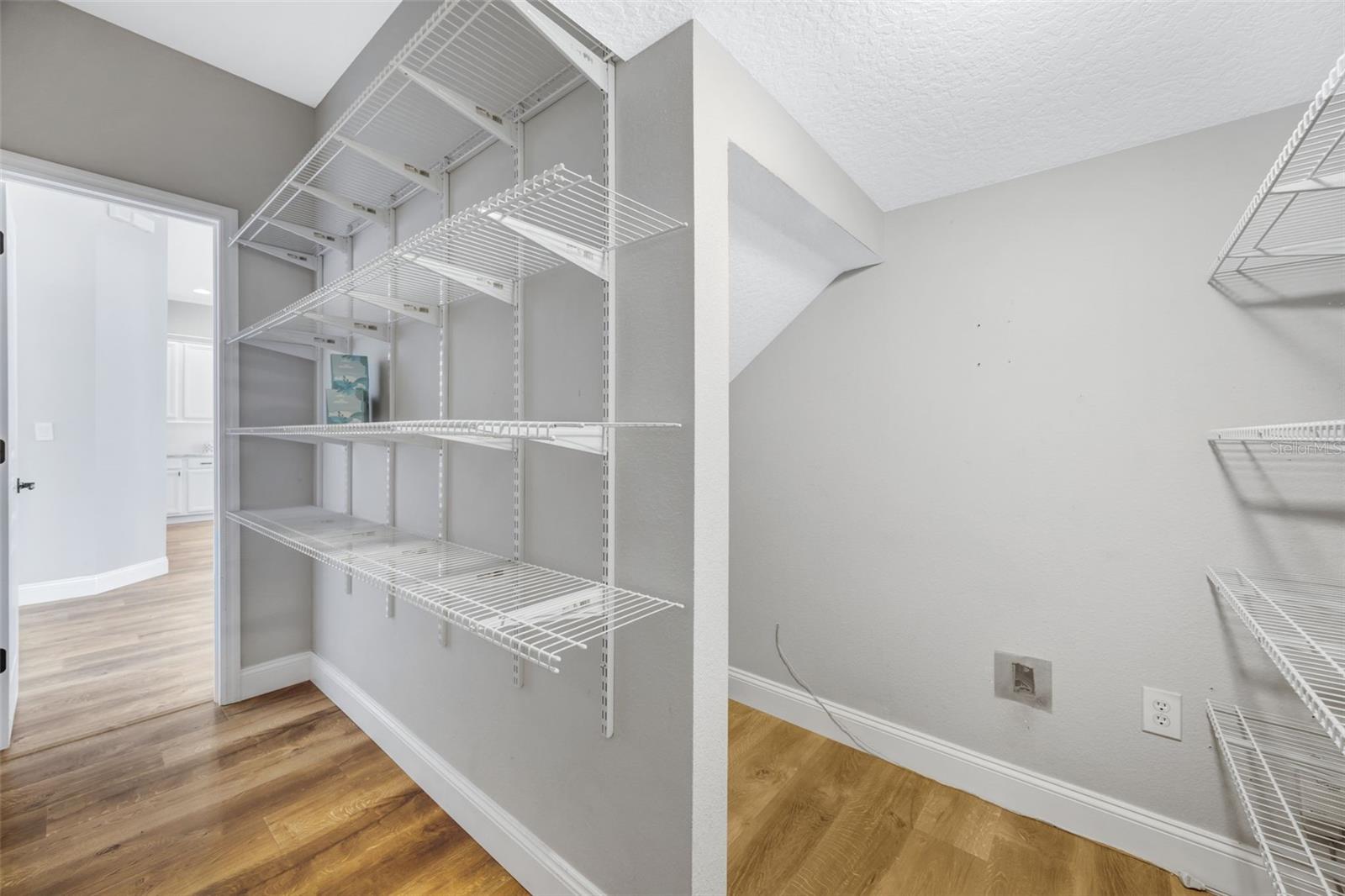 Costco Closet under the stairs :)