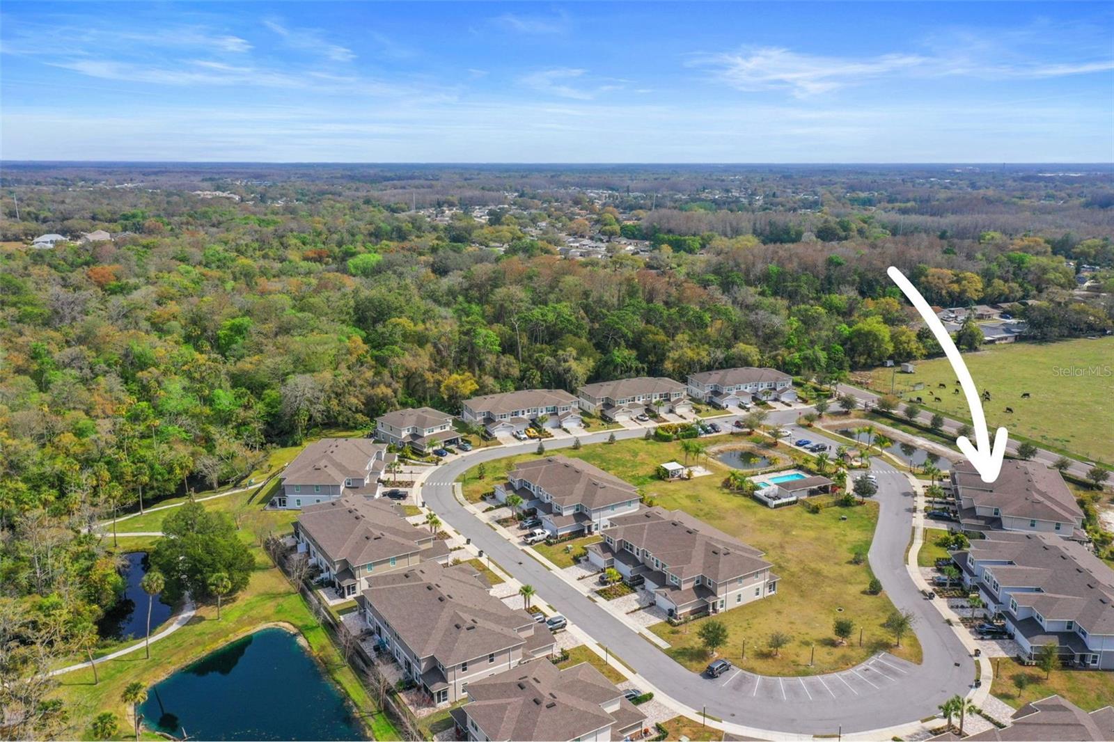Aerial view of community with unit location