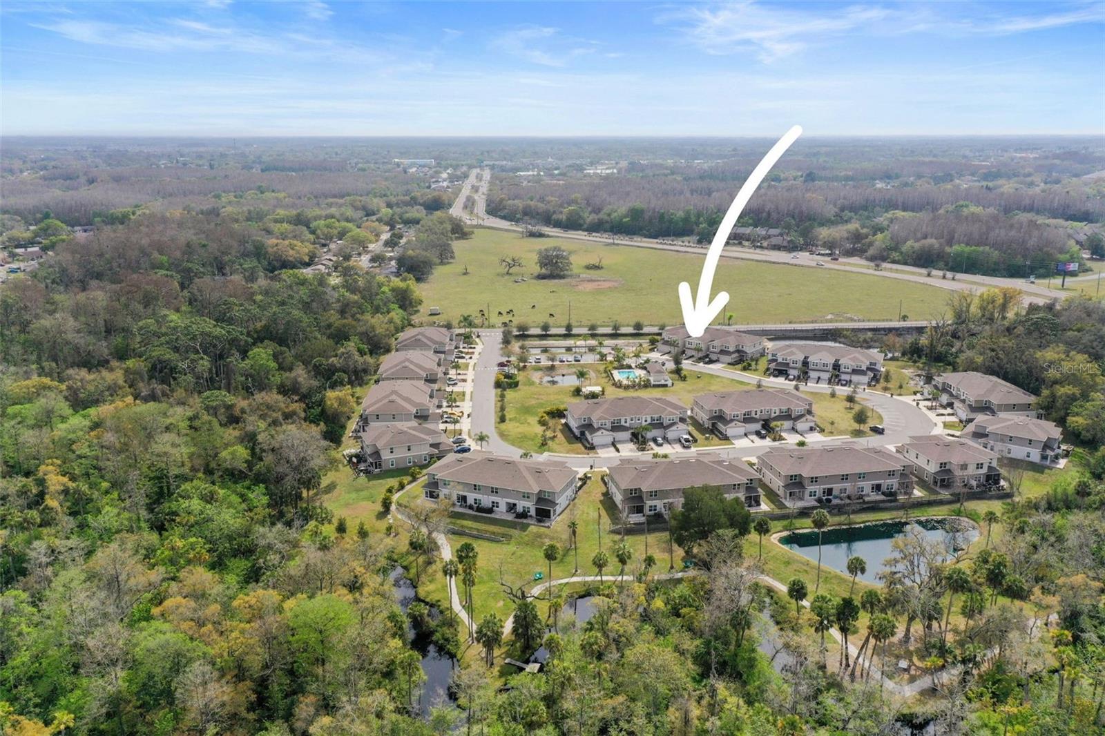 Aerial view of community with unit location