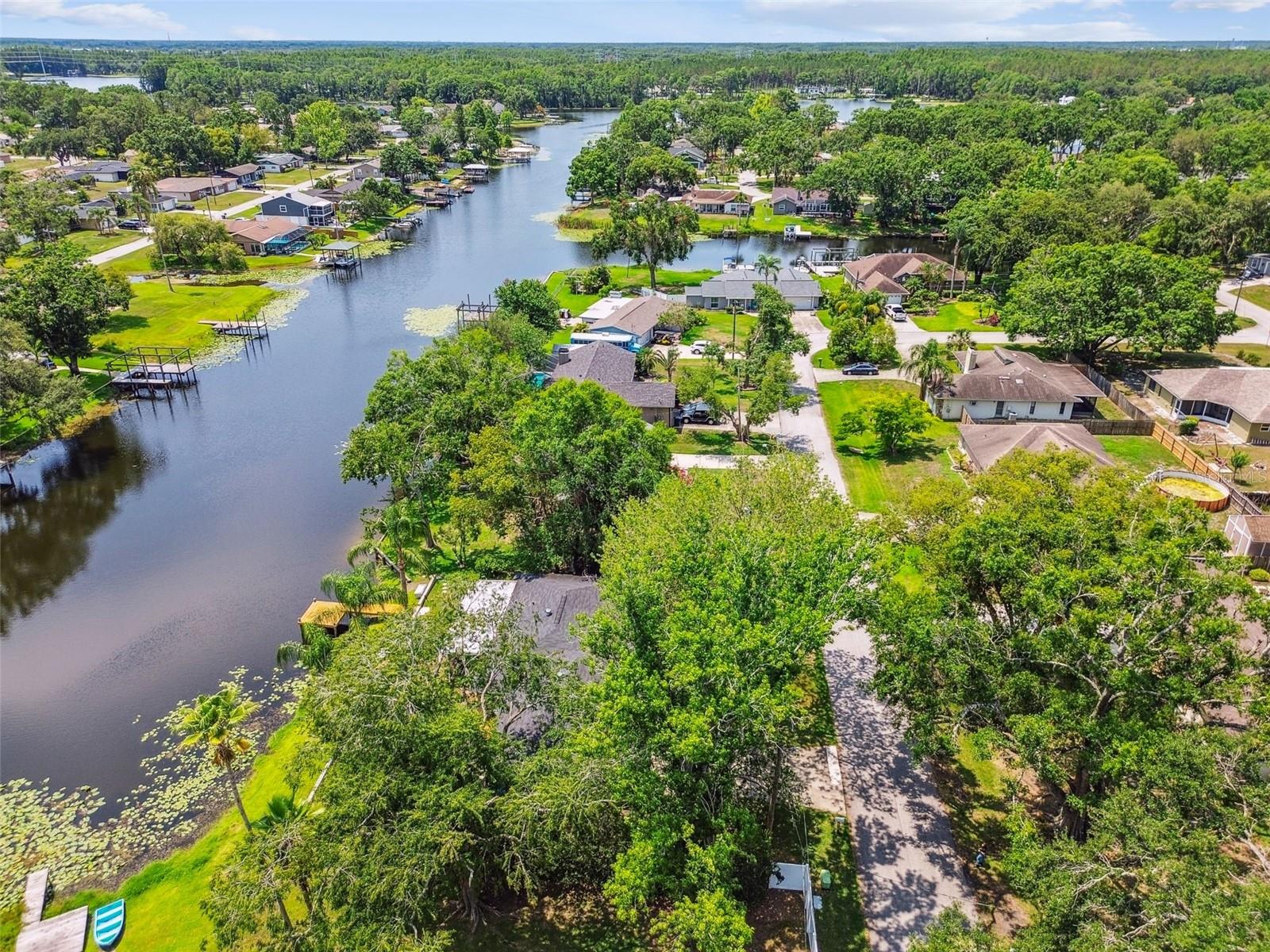 Overhead canal view