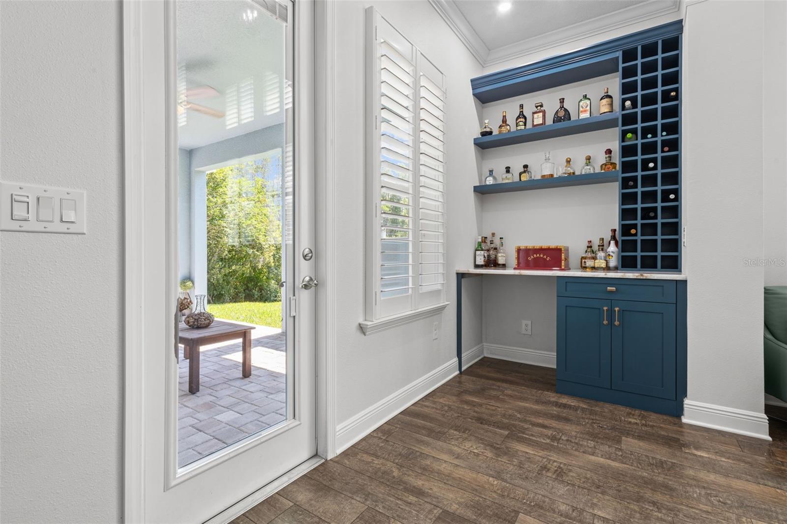 Built in Bar just to side of dining room
