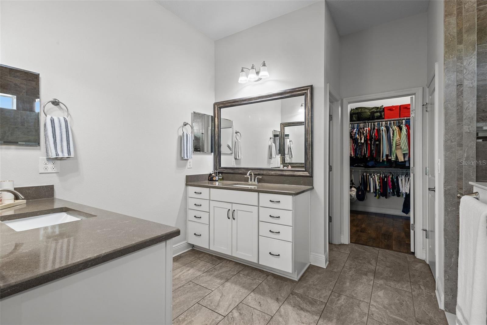 Primary Bathroom - en suite - with view of walk in closet