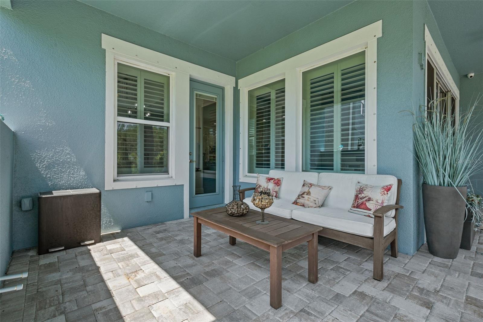 Outdoor Covered area - to the left is hookup for outdoor kitchen