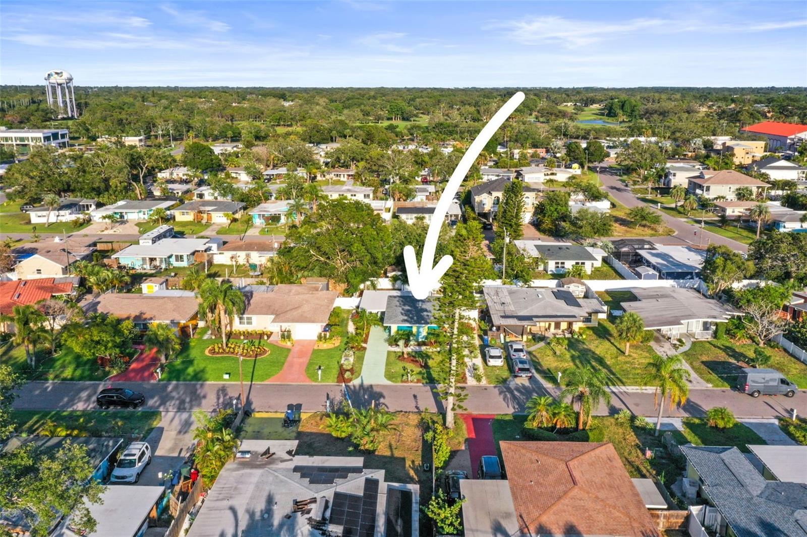 Drone view notice the Bahama Shutters