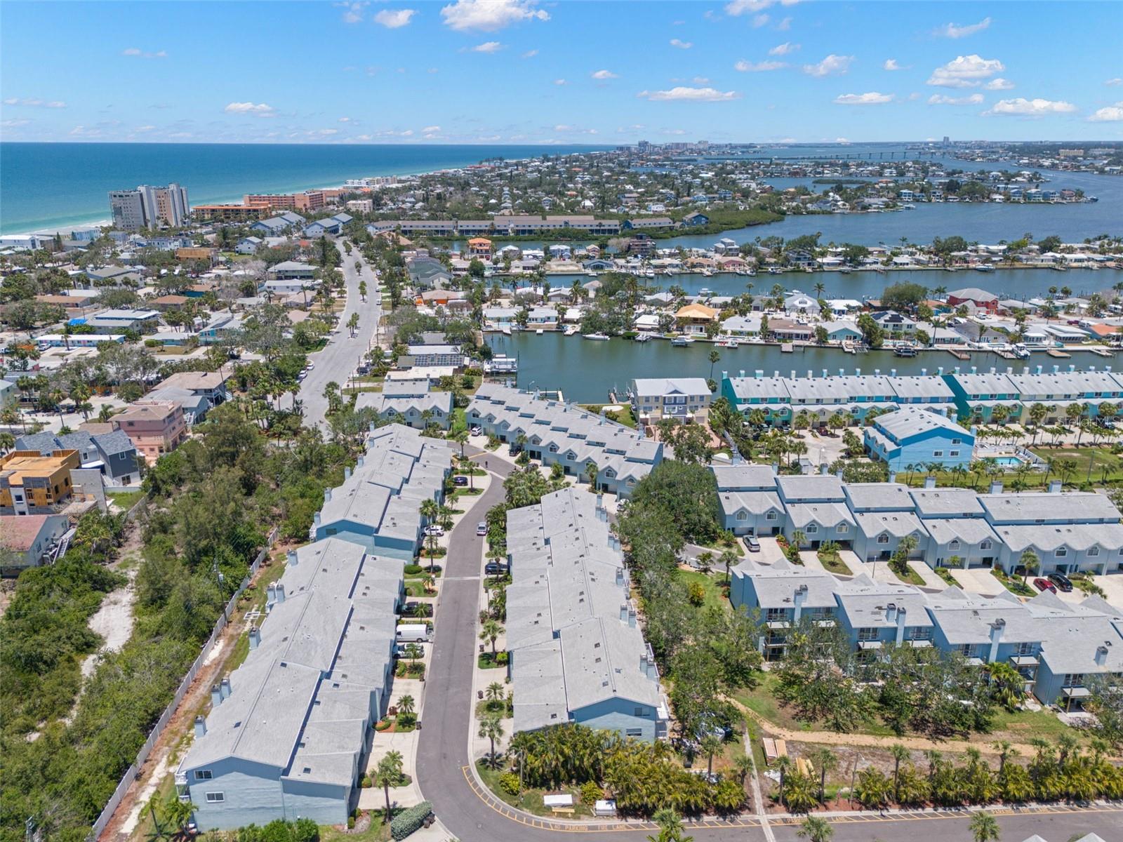 Aerial view facing north