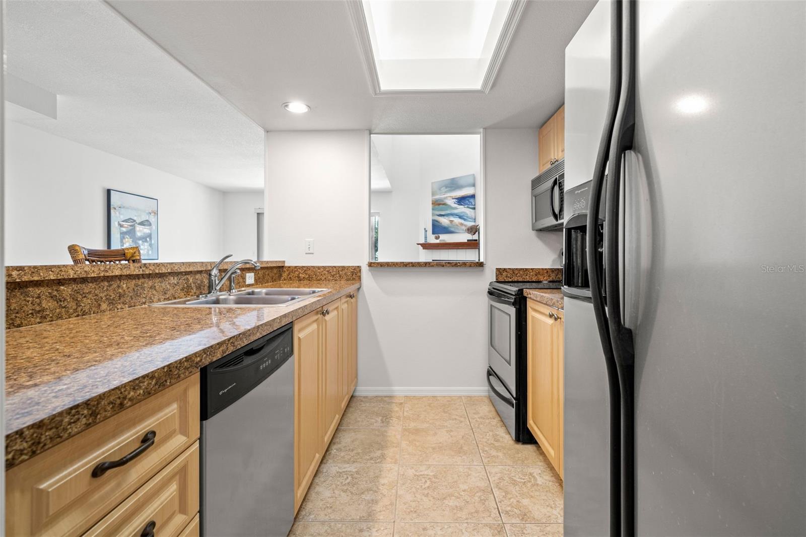 Kitchen with stainless steel appliances