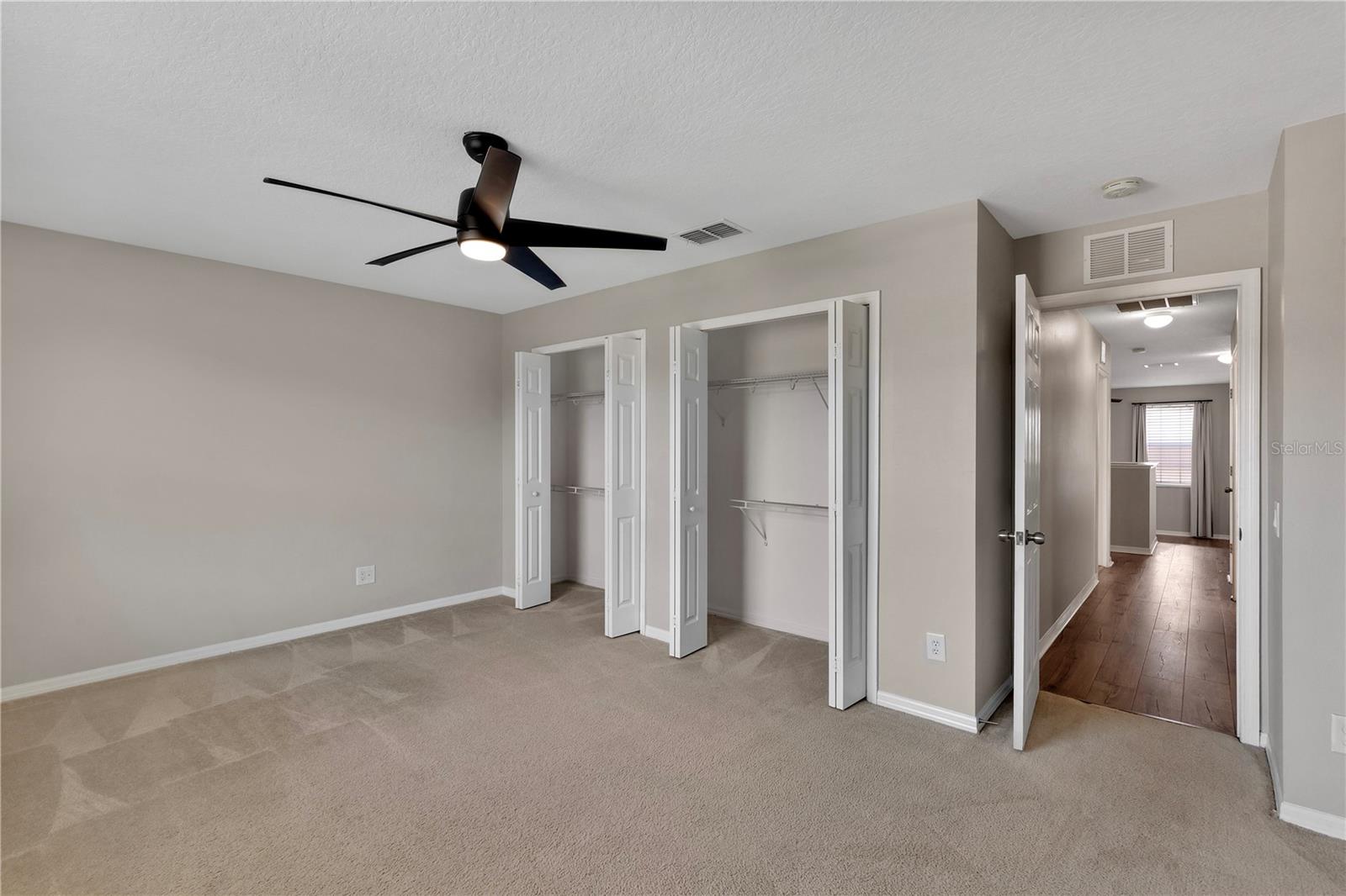Over sized bedroom with 2 closets
